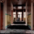Photo:Corridor of disused 'E' Block, 1988.