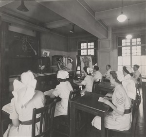 Photo:Lecture room in nurses' home, Jan 1946 (Ref: F2956)